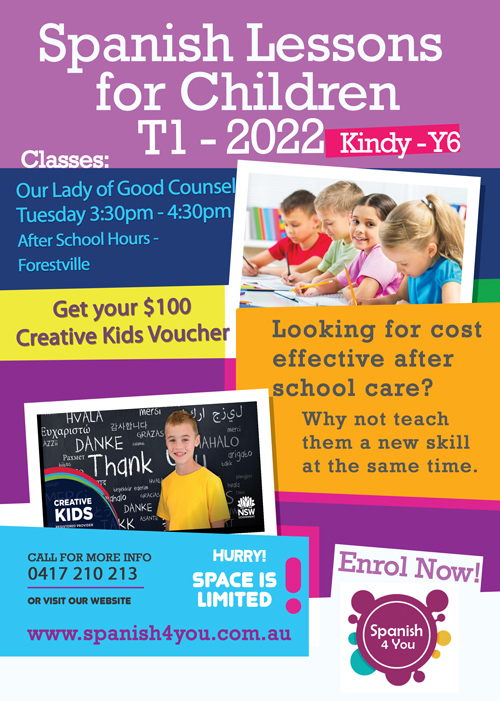 Spanish Lessons, Children, Spanish, OLGC 